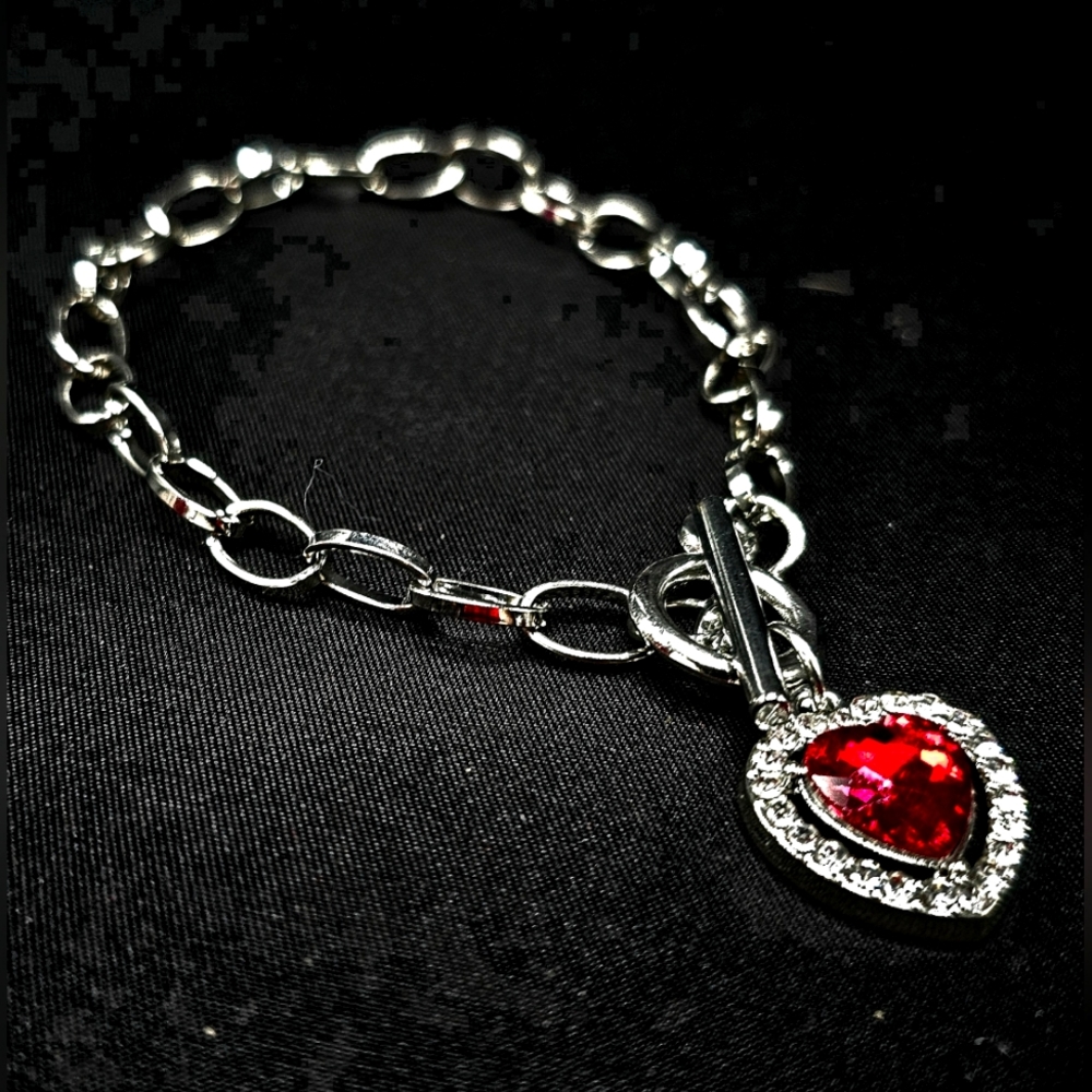 ❤️'Till DAZZLE Do Us Part' Silver & Red Bracelet - Paparazzi Accessories❤️